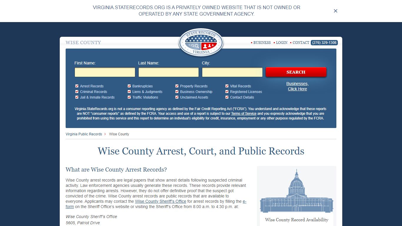 Wise County Arrest, Court, and Public Records